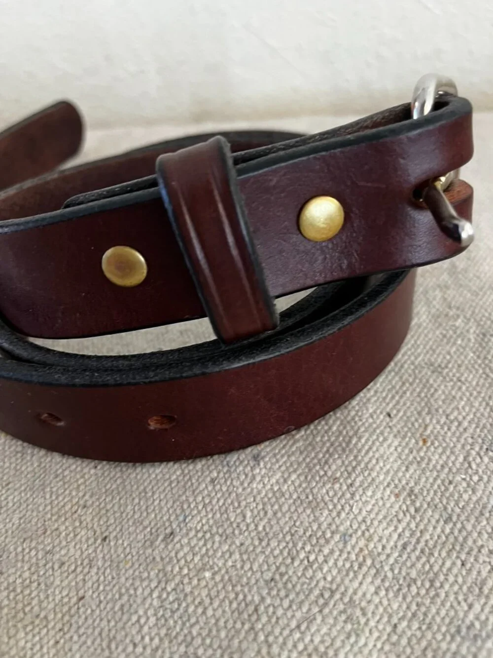 Amish Made In USA Leather Hand Crafted Brown Farm-House Heavy Weight Belt Sz 40